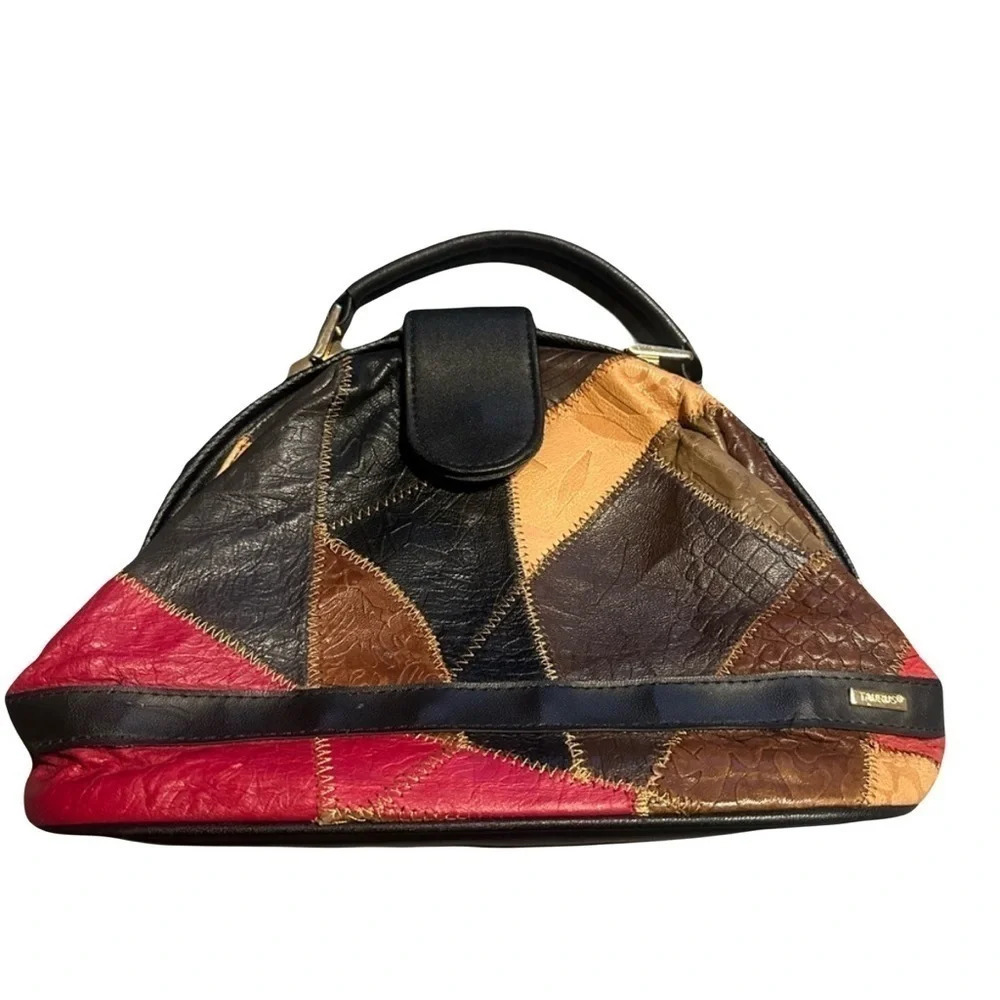 Vintage Taurus Leather Patchwork Purse - image 1